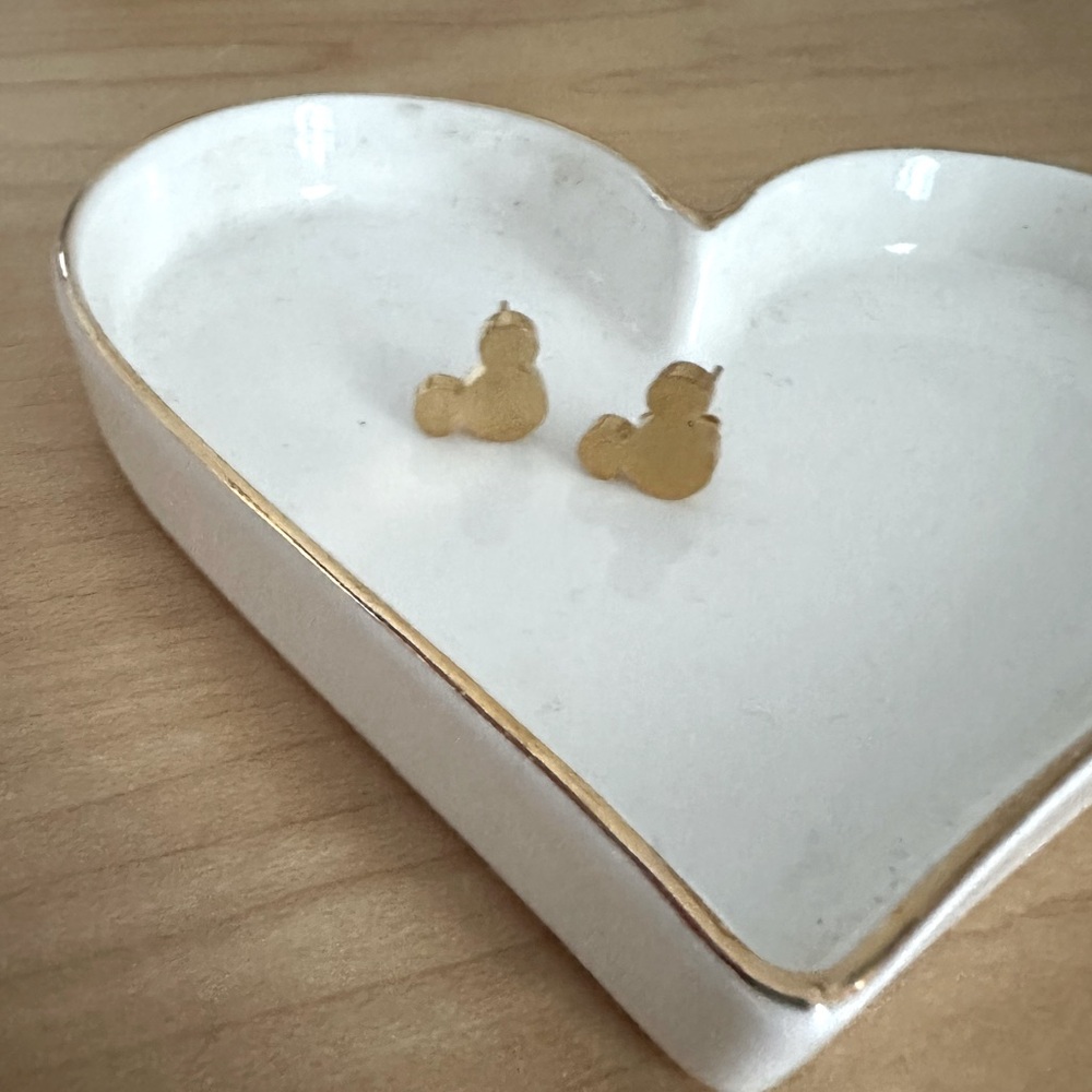 Mickey Mouse Icon Gold Tone Stud Earring